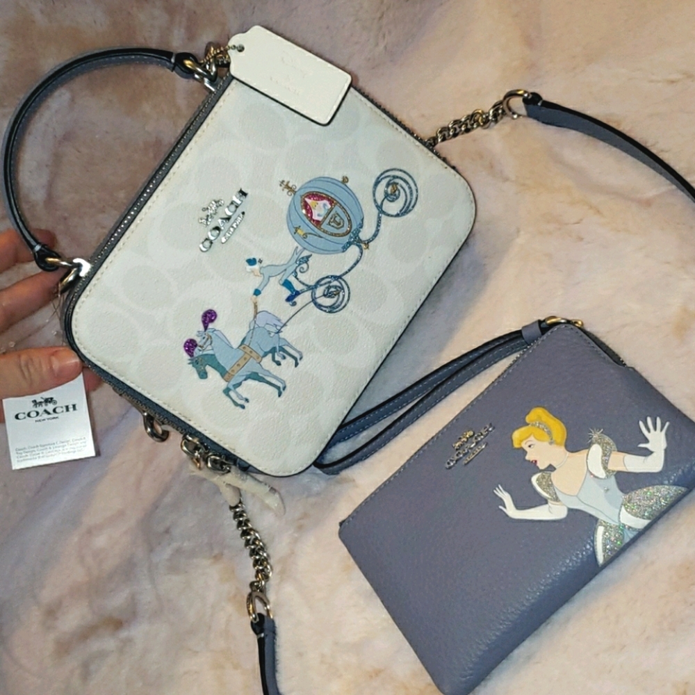 Coach White and Lavender Disney Cinderella Crossbody Set